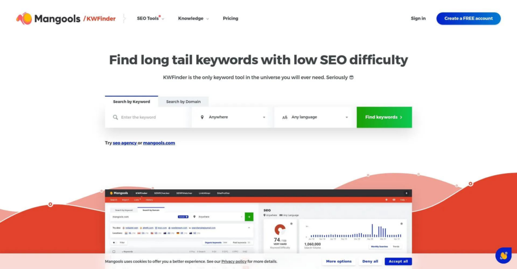 SEO tool KWFinder illustration 1
